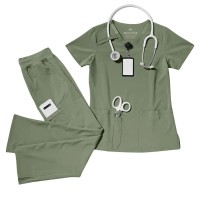 Komplet medyczny damski Scrub model Vital kolor Khaki