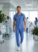 Komplet medyczny męski Scrub model Antidote - kolor Sky Blue