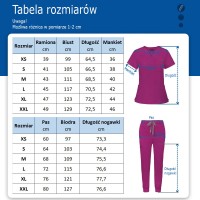 Komplet medyczny damski Scrub - rozmiarówka